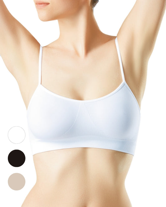 Bezszwowy damski top biustonosz braletka na cienkich ramiączkach Seamless Cami Top