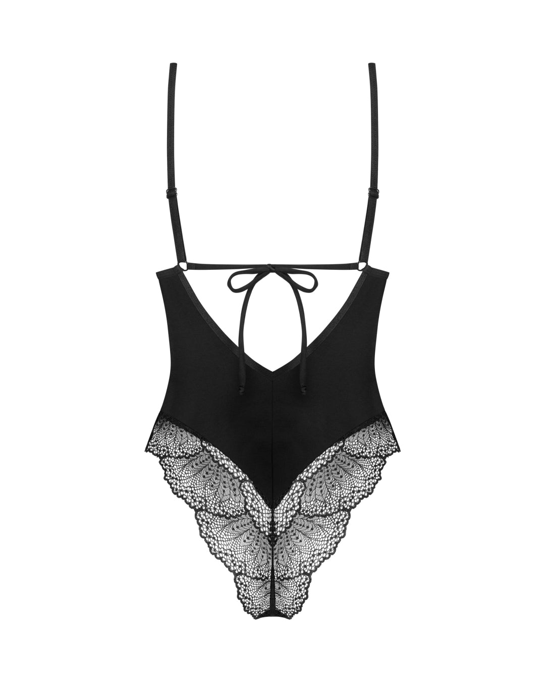 Czarne damskie body z koronką Obsessive Lobellis