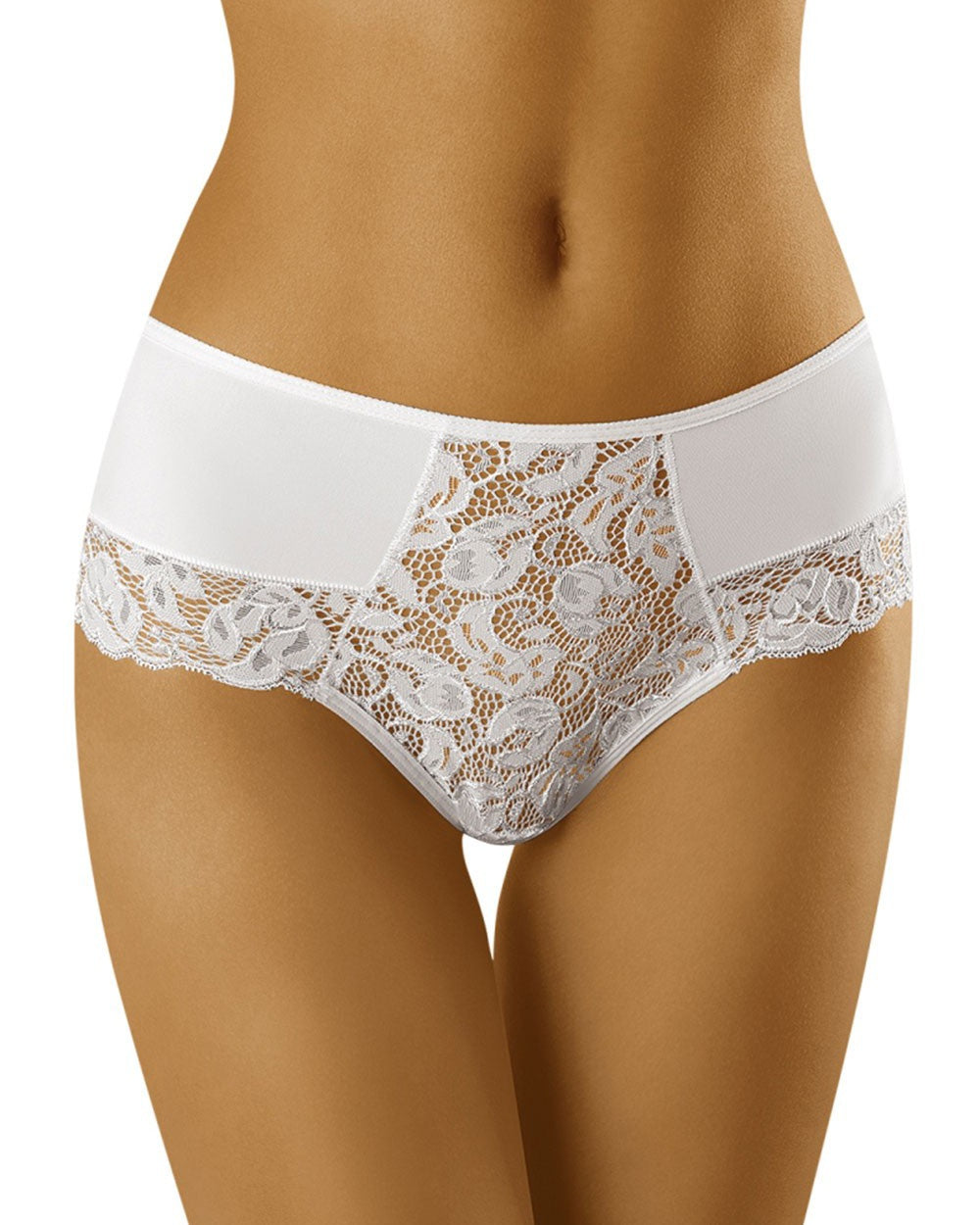 białe majtki damskie figi mikrofibra z koronką Baha Wol-Bar