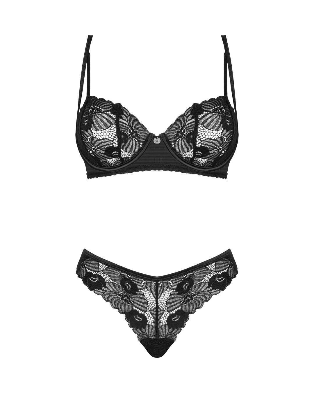 2-częściowy komplet damskiej bielizny z koronki biustonosz i stringi