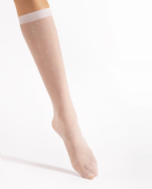 Skarpetki rajstopowe podkolanówki damskie Fiore Quebec 15 DEN kolor biały