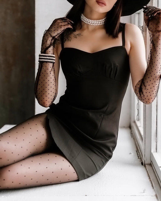 Czarne damskie rajstopy wzorzyste w kropki Punto 20 DEN