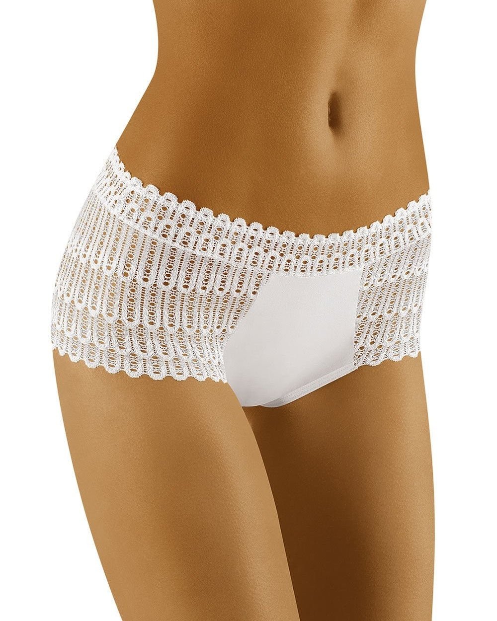 Białe koronkowe majtki damskie szorty Bari Wol-Bar