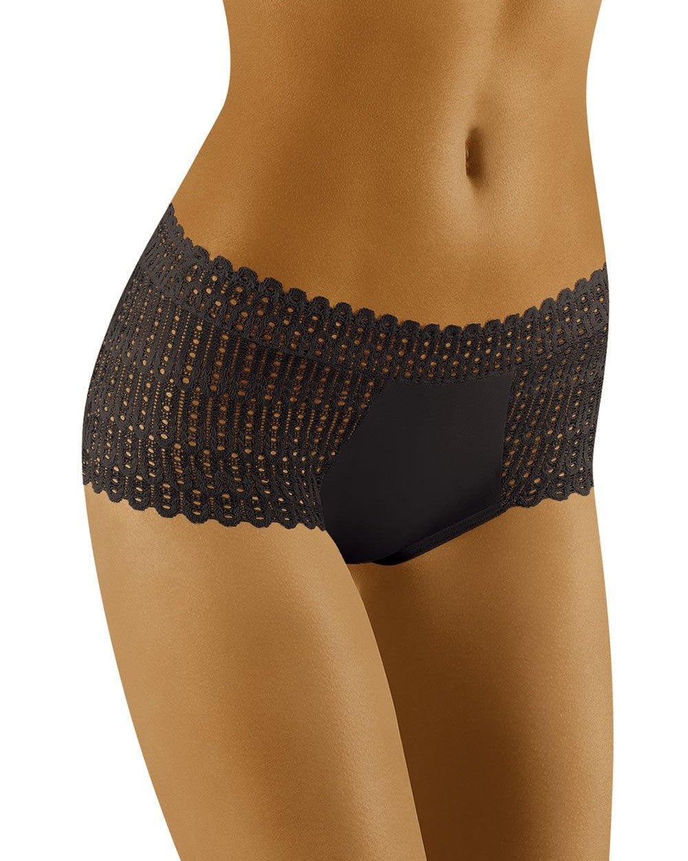 Czarne koronkowe majtki damskie szorty Bari Wol-Bar