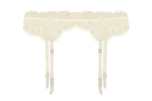 Koronkowy pas do pończoch w kolorze ecru Fuchsia