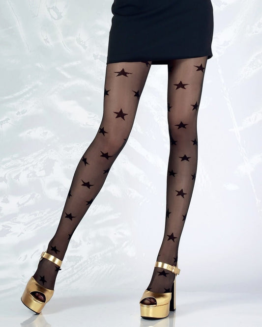 wzorzyste rajstopy w gwiazdki 20 den