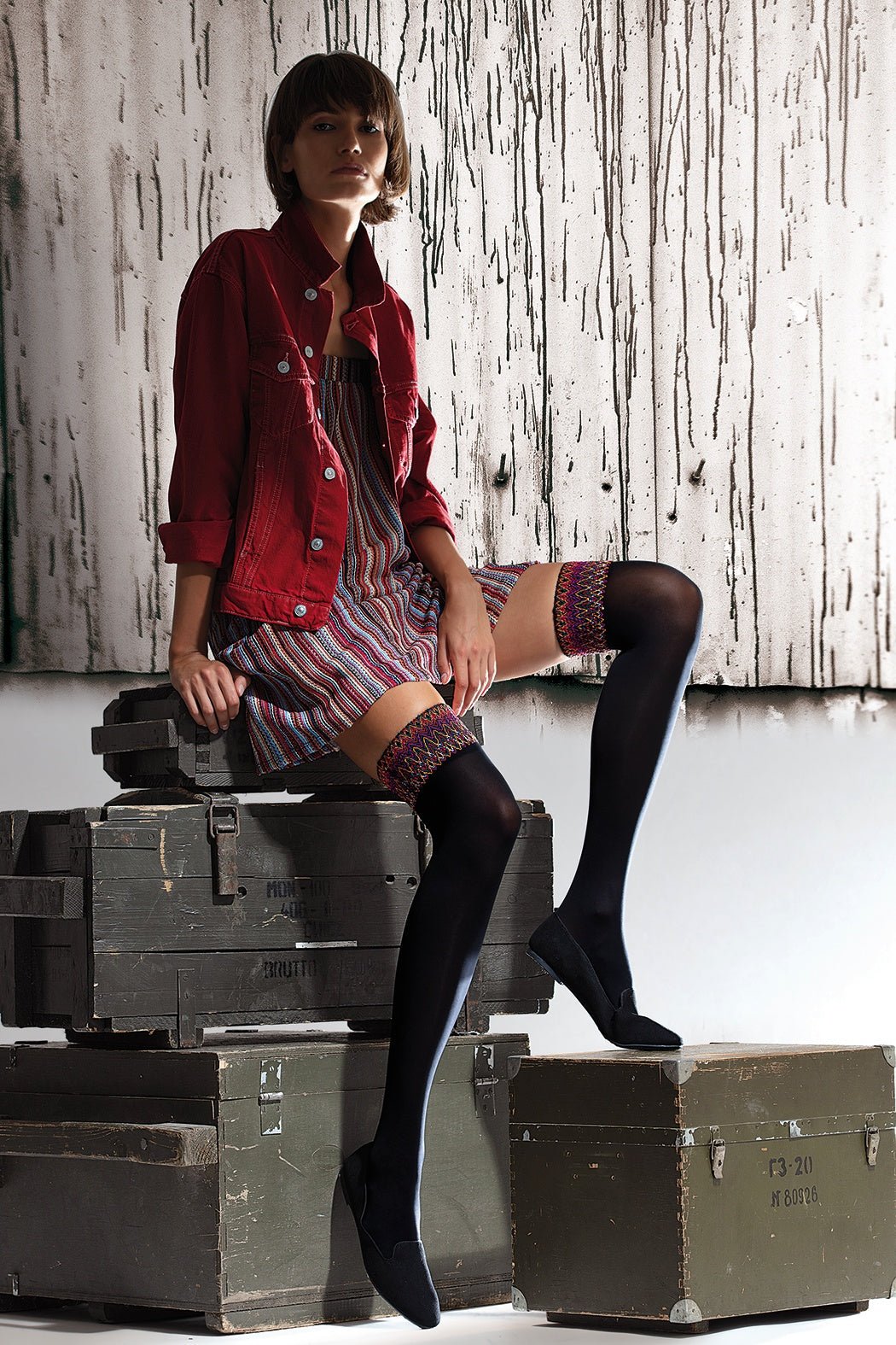 Czarne zakolanówki Boho 200 DEN