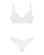 2-częściowy komplet białej damskiej bielizny Obsessive Alissium przód