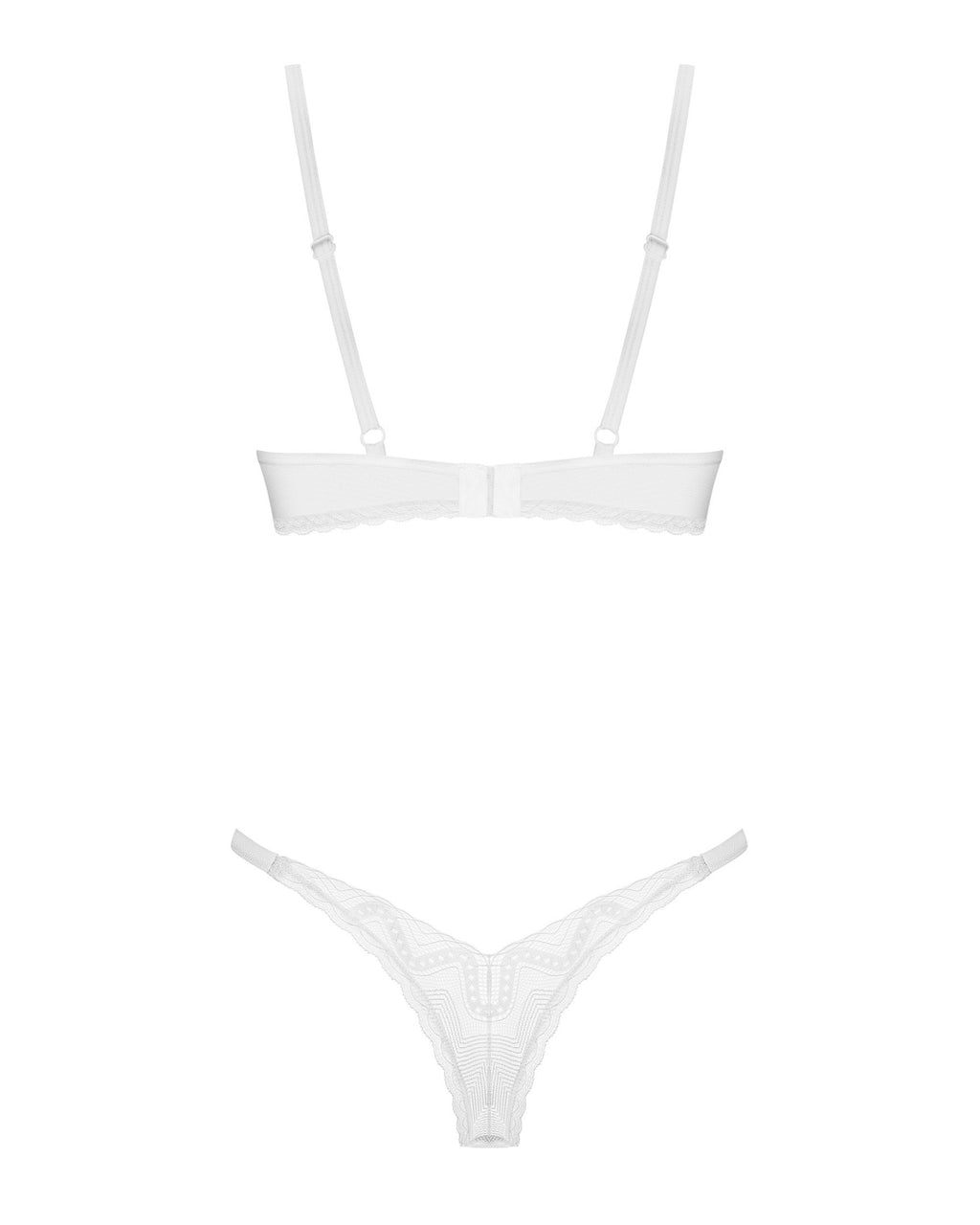2-częściowy komplet białej damskiej bielizny Obsessive Alissium tył
