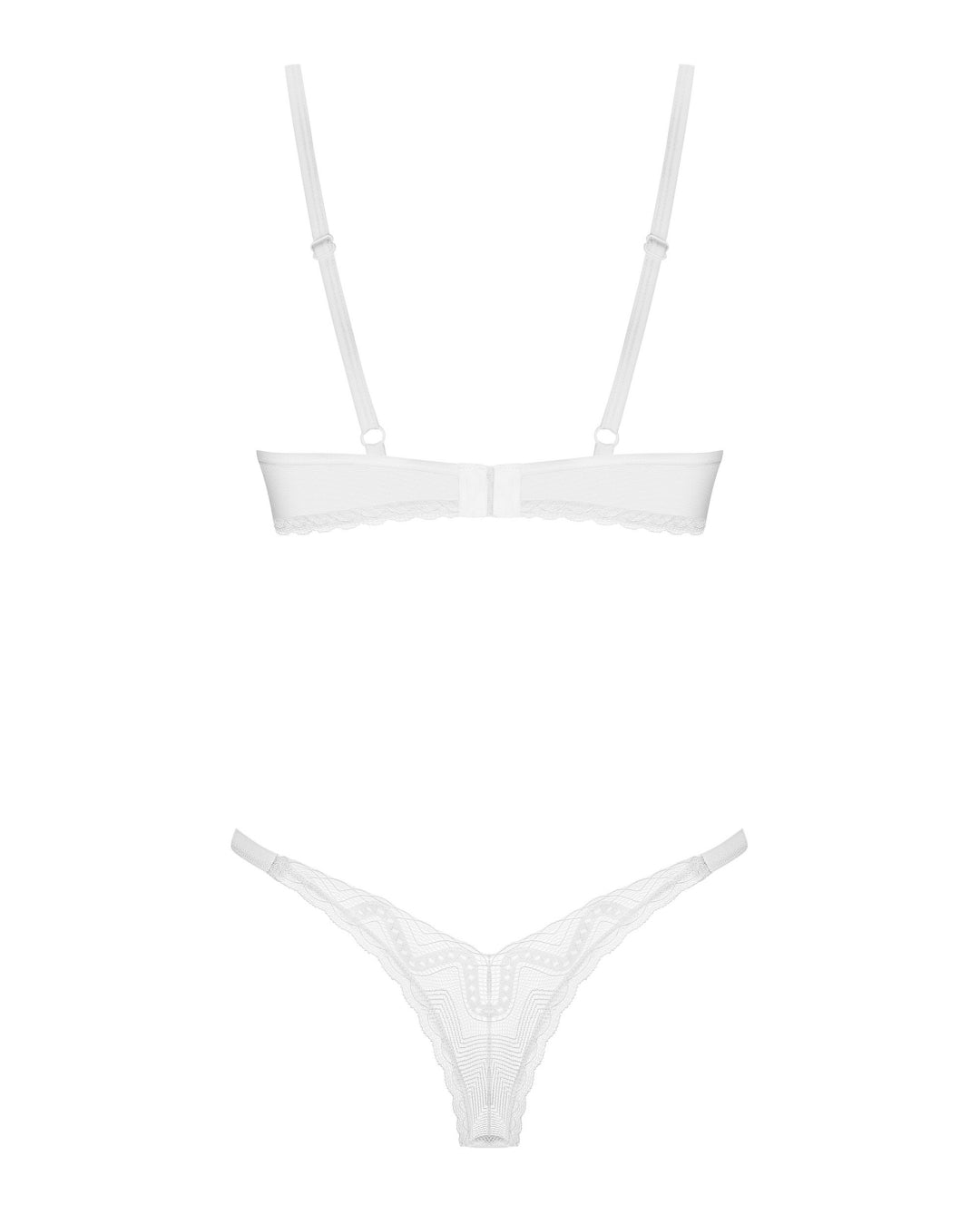 2-częściowy komplet białej damskiej bielizny Obsessive Alissium tył