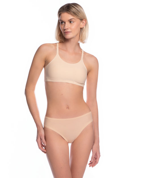 Bardzo wygodne beżowe majtki damskie LAMA FLEXY FIT BIKINI