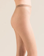 Beżowe cieliste rajstopy kabaretki małe oczka Gabriella Kabarette 151