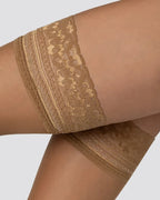 Pończochy samonośne beżowe z koronką Mona Felice 15 DEN