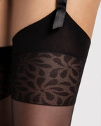 cienkie czarne damskiem pończochy do pasa Fiore Adora 8 DEN