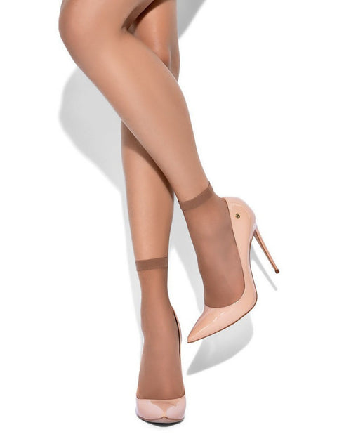 Beżowe damskie skarpetki Mona Sophia 15 DEN