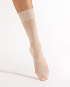 Stylowe damskie wzorzyste skarpetki rajstopowe kolor ecu Fiore Foxtrot 20 DEN