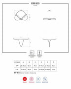 Dwuczęściowy komplet czarnej koronkowej bielizny Obsessive 838 tabela rozmiarów