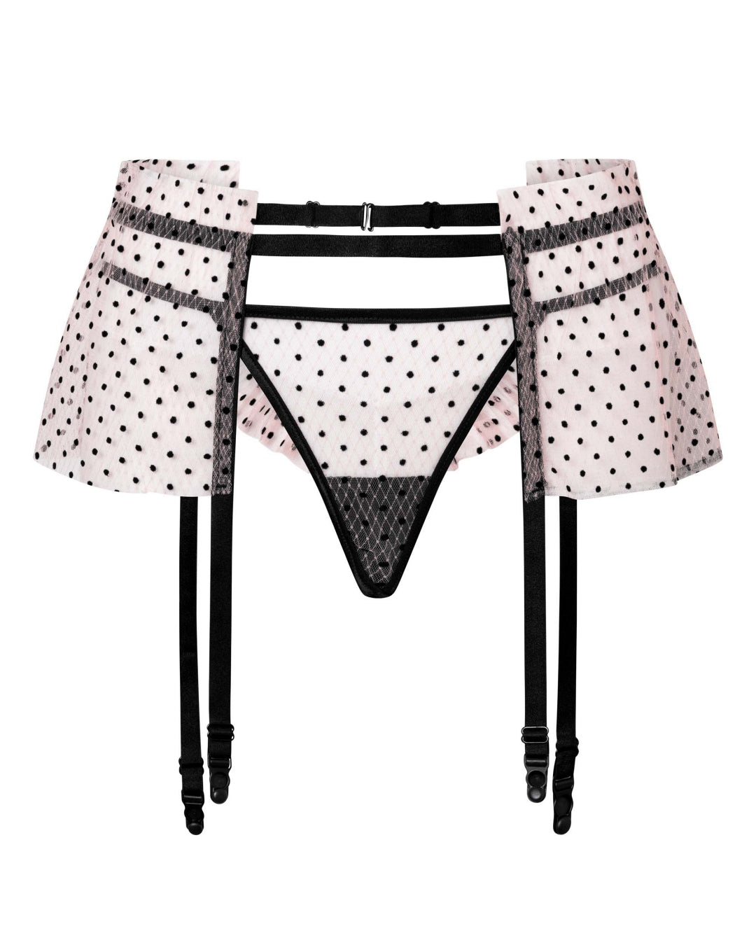 Komplet pas do pończoch i majtki typu stringi Fiore Dust przód