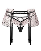 Komplet pas do pończoch i majtki typu stringi Fiore Dust tył