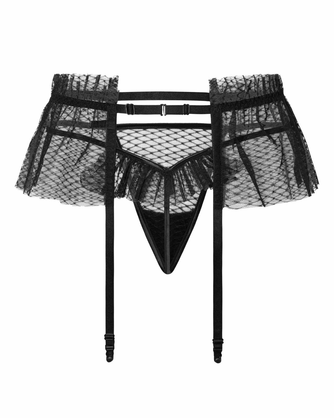 Komplet pas do pończoch i majtki typu stringi Fiore Miracolo tył