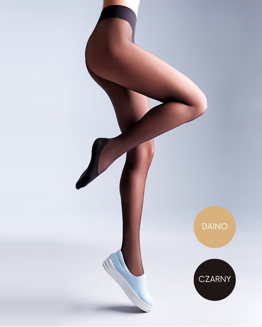 Eleganckie damskie rajstopy t-band bawełniane stopki 20 DEN