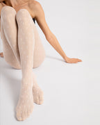 Damskie rajstopy Fiore Hayley o grubości 15 den w kolorze ecru z modnym wzorem w stylu vintage