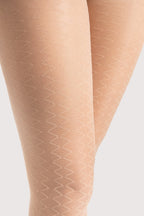 wzorzyste damskie rajstopy cieliste 15 den