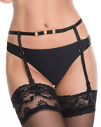 seksowny czarny paseczkowy pas do pończoch