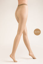 gładkie cienkie cieliste damskie rajstopy 15 den t-band w kolorze neutro