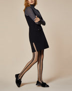 modne wzorzyste czarne damskie kabaretki