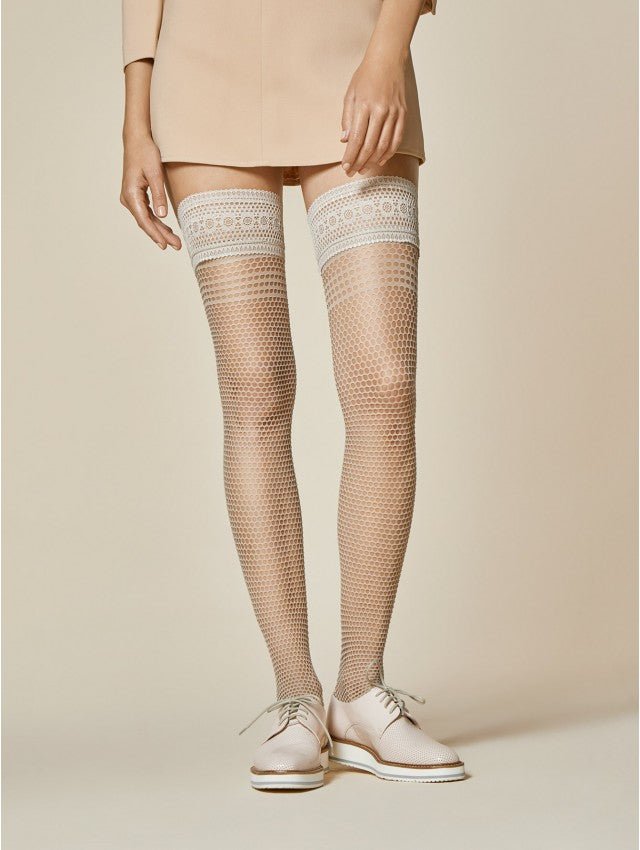 damskie samonośne pończochy ażurowe kabaretki