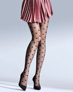 Wzorzyste damskie rajstopy w kropki 20 DEN